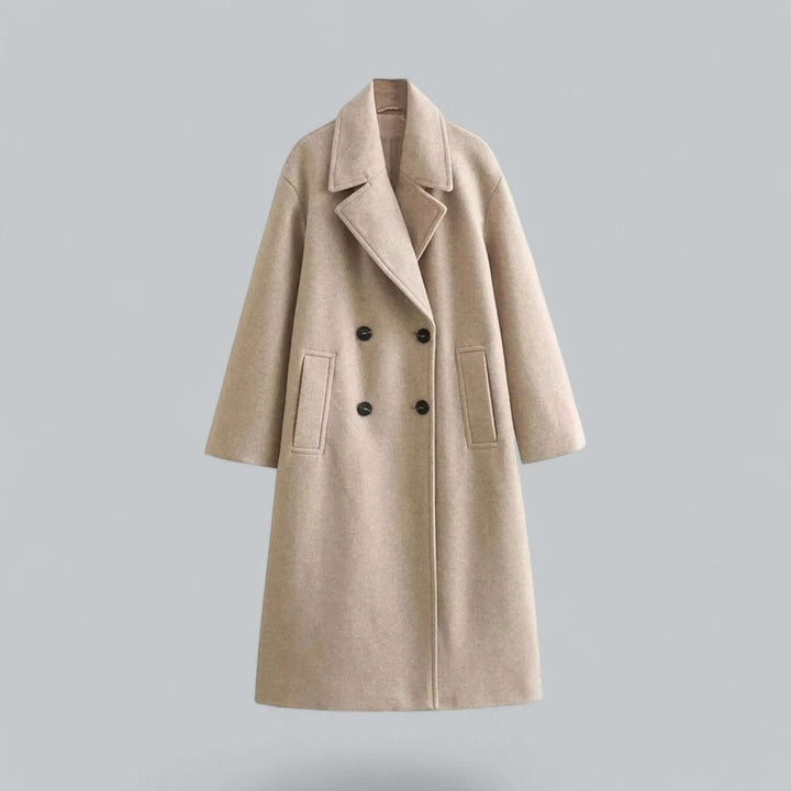 Olivia Lange Wollen Trenchcoat met Reverskraag