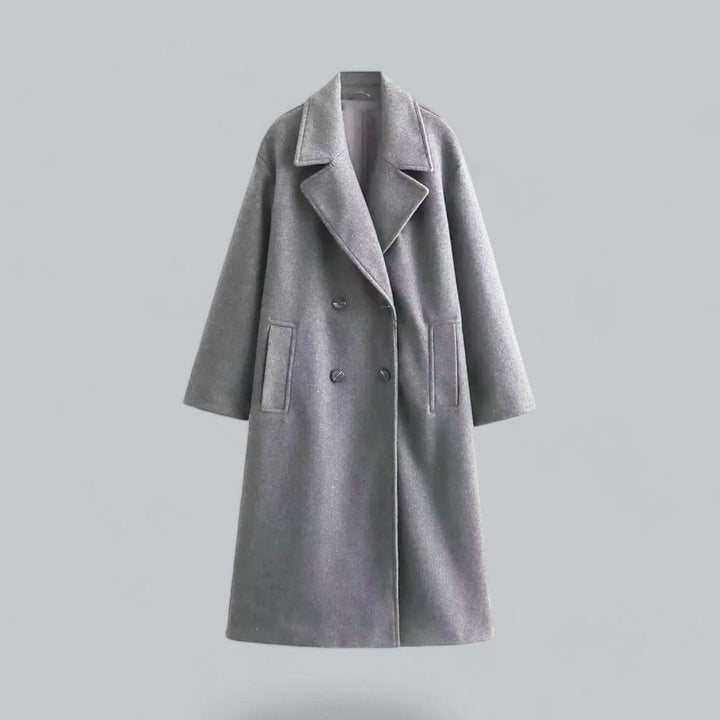 Olivia Lange Wollen Trenchcoat met Reverskraag