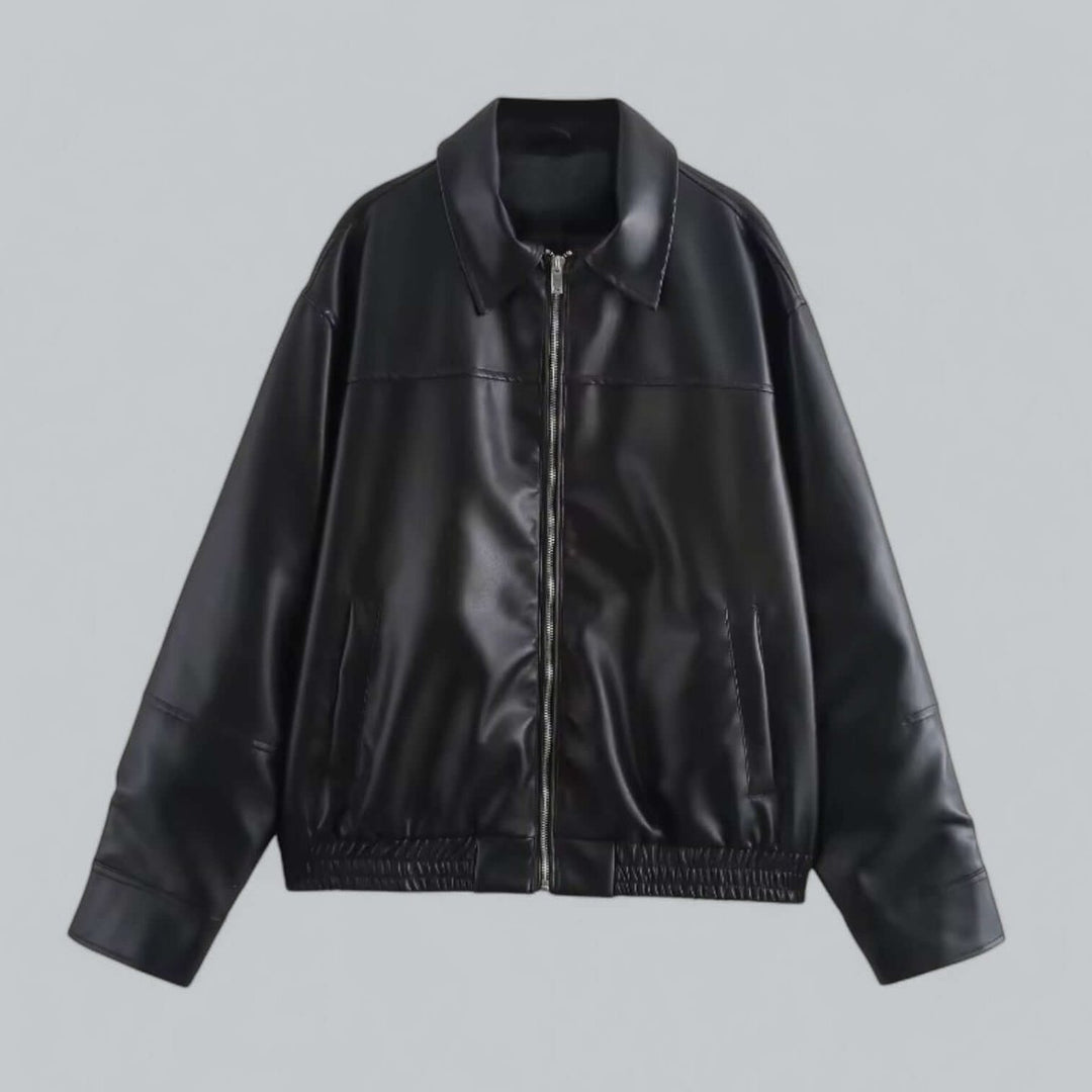 Willow Leren-look Bomberjas met Ritssluiting