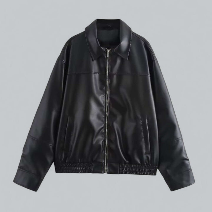 Willow Leren-look Bomberjas met Ritssluiting