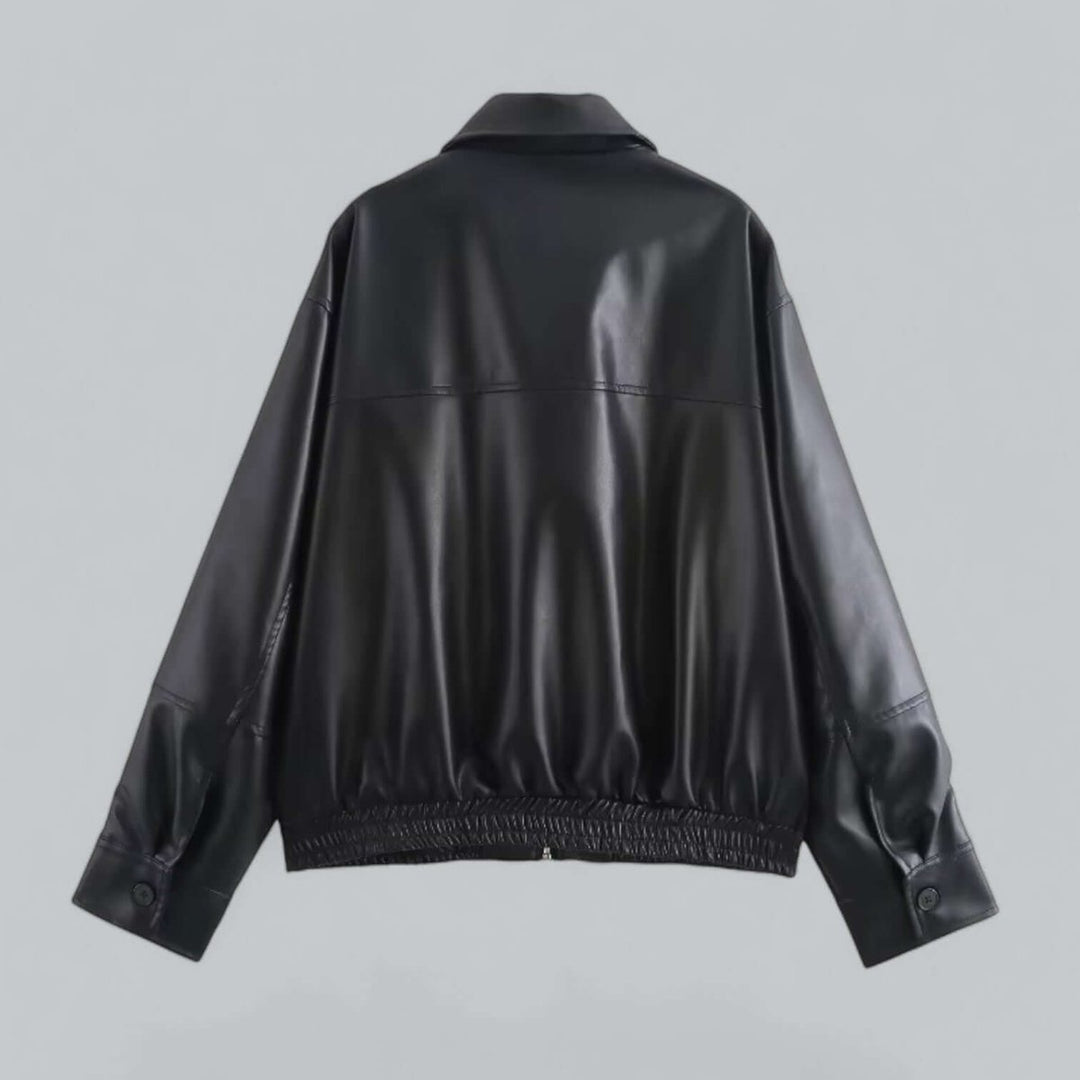 Willow Leren-look Bomberjas met Ritssluiting