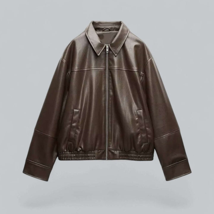 Willow Leren-look Bomberjas met Ritssluiting