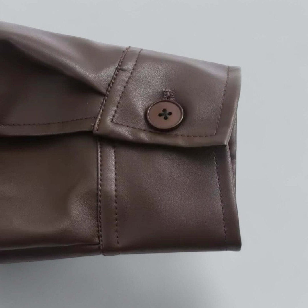 Willow Leren-look Bomberjas met Ritssluiting