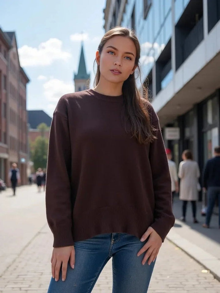 Sophie Gebreide Trui met Ronde Hals