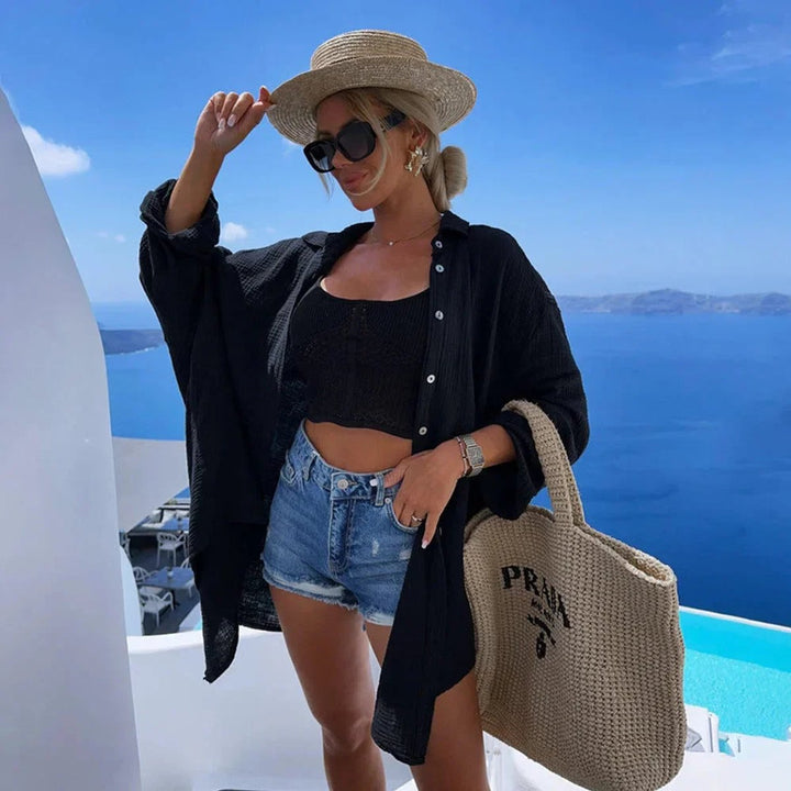 Evelyn Lange Pailletten Blouse met Borduurwerk