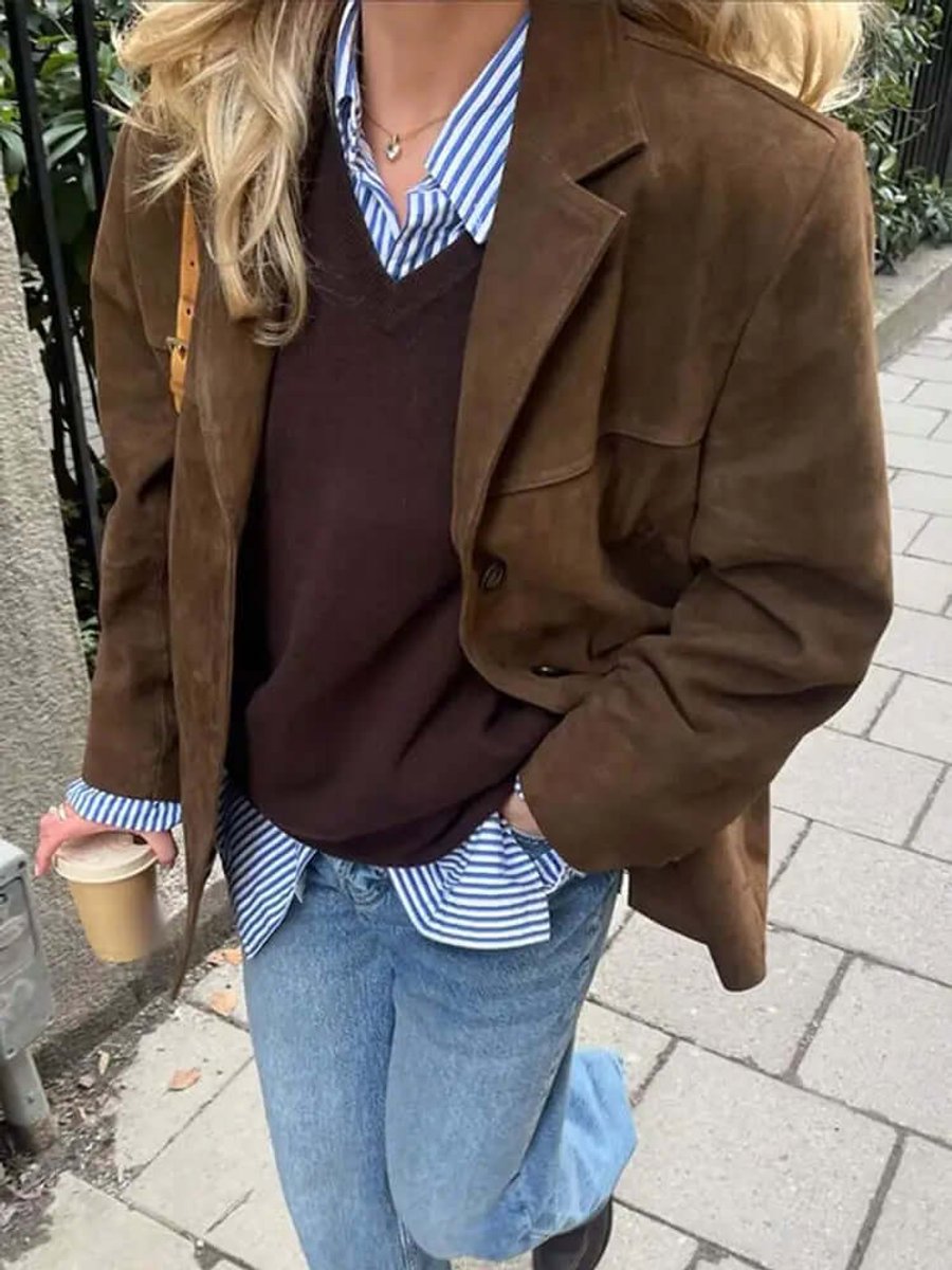 Ava Suède Leren Jas