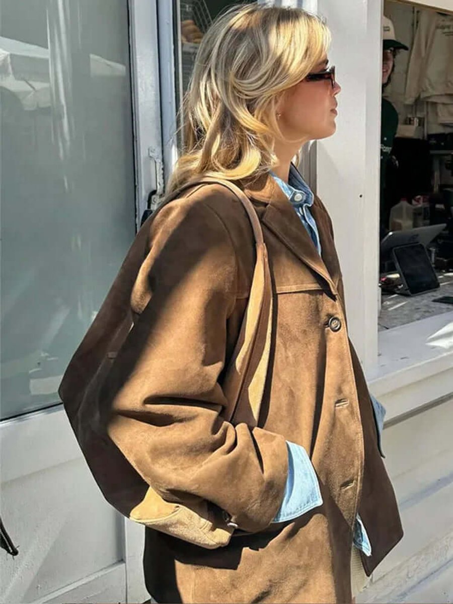 Ava Suède Leren Jas