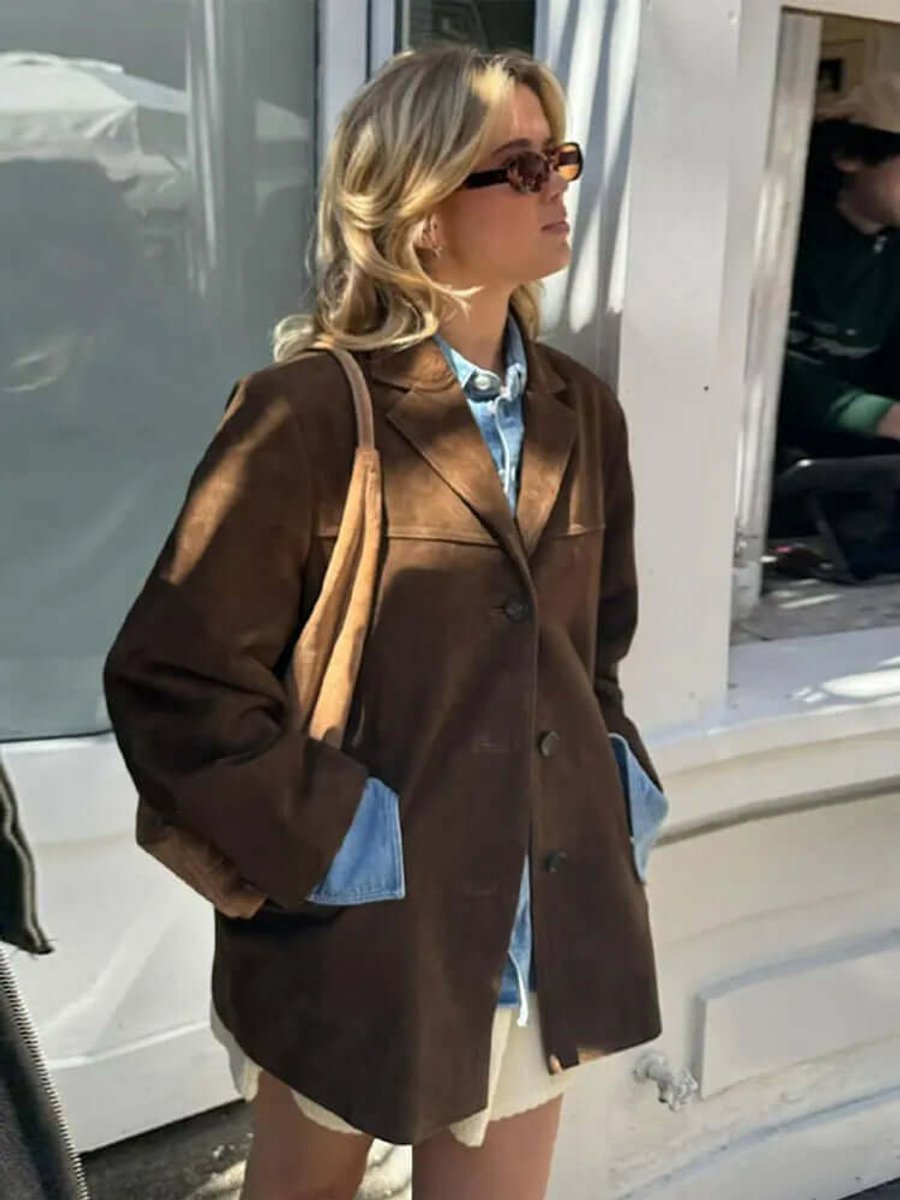Ava Suède Leren Jas