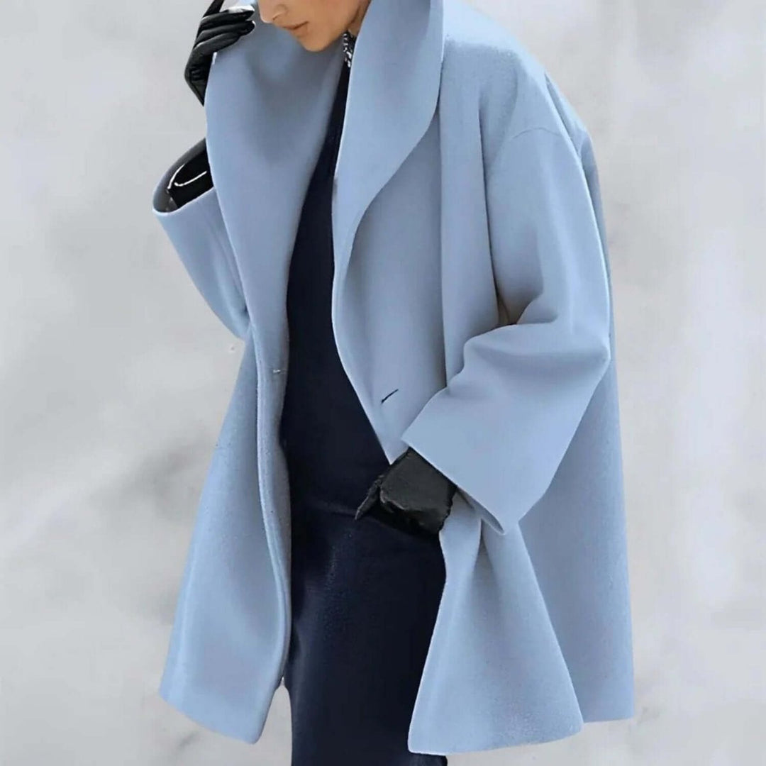 Isla Lange Wollen Trenchcoat met Reverskraag