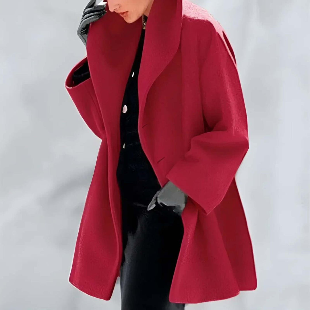 Isla Lange Wollen Trenchcoat met Reverskraag
