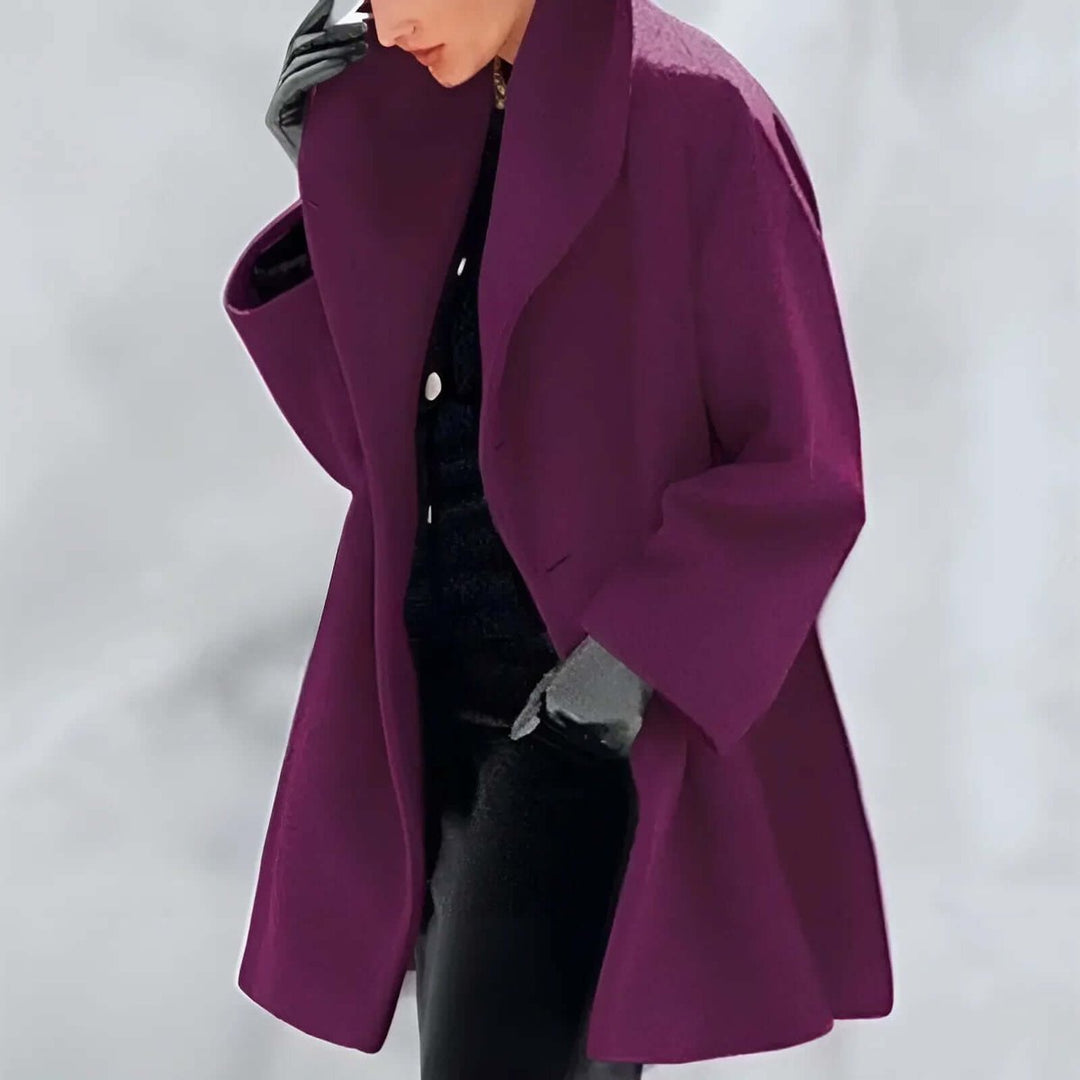 Isla Lange Wollen Trenchcoat met Reverskraag