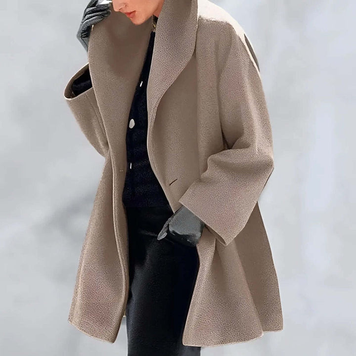 Isla Lange Wollen Trenchcoat met Reverskraag