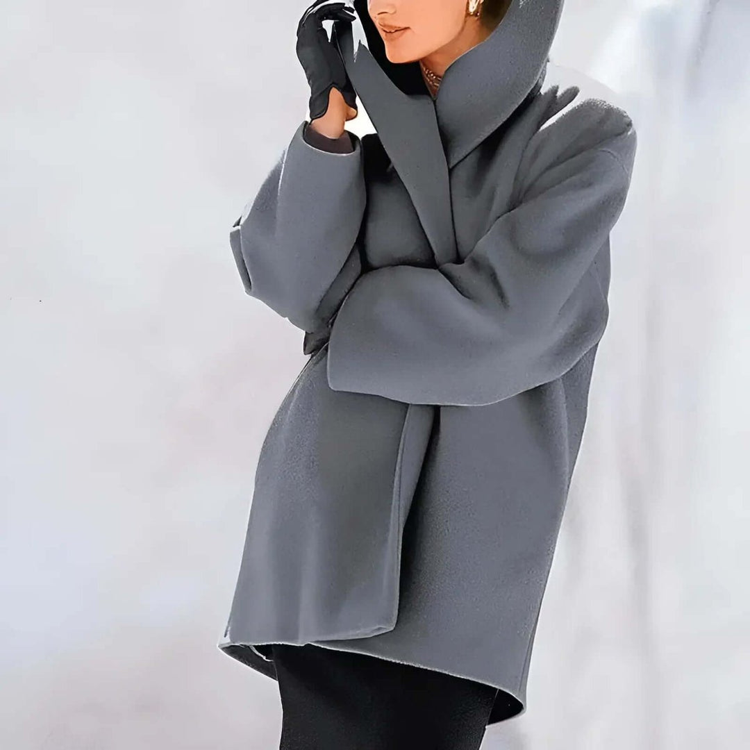 Isla Lange Wollen Trenchcoat met Reverskraag