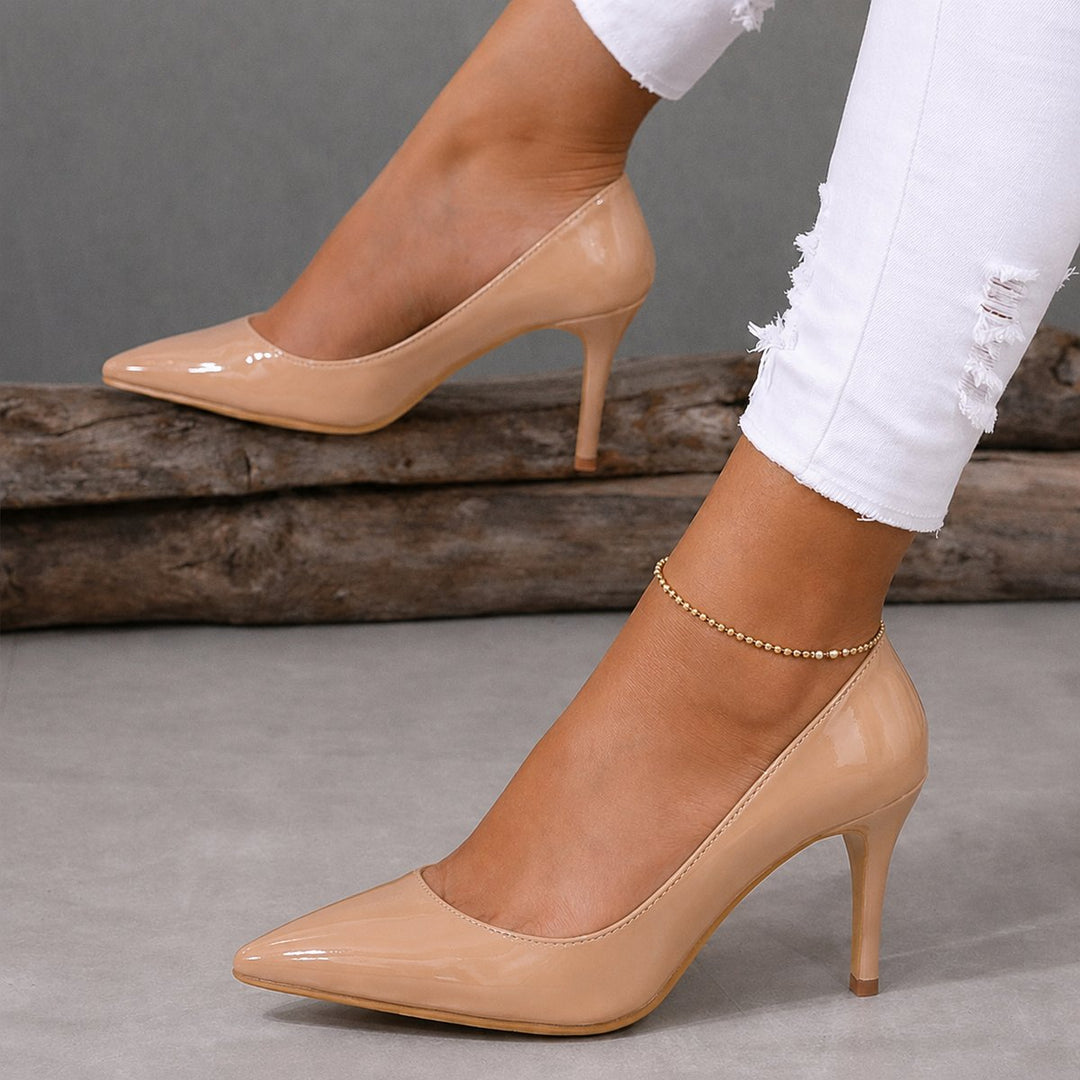 Sophie Leren-look Pumps met Naaldhak