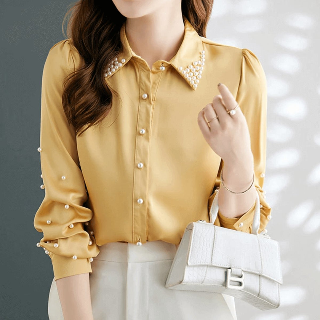 Sophie Lange Satijnen Blouse met Knoopsluiting