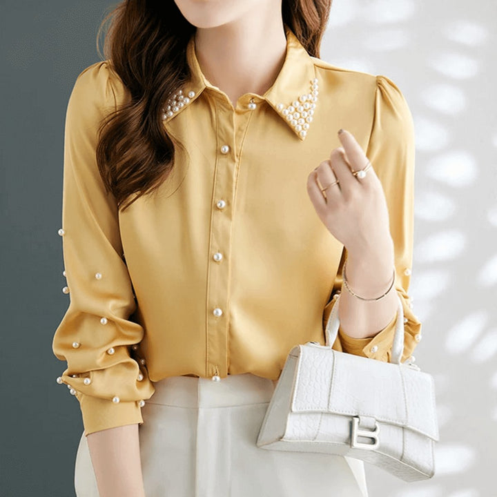Sophie Lange Satijnen Blouse met Knoopsluiting