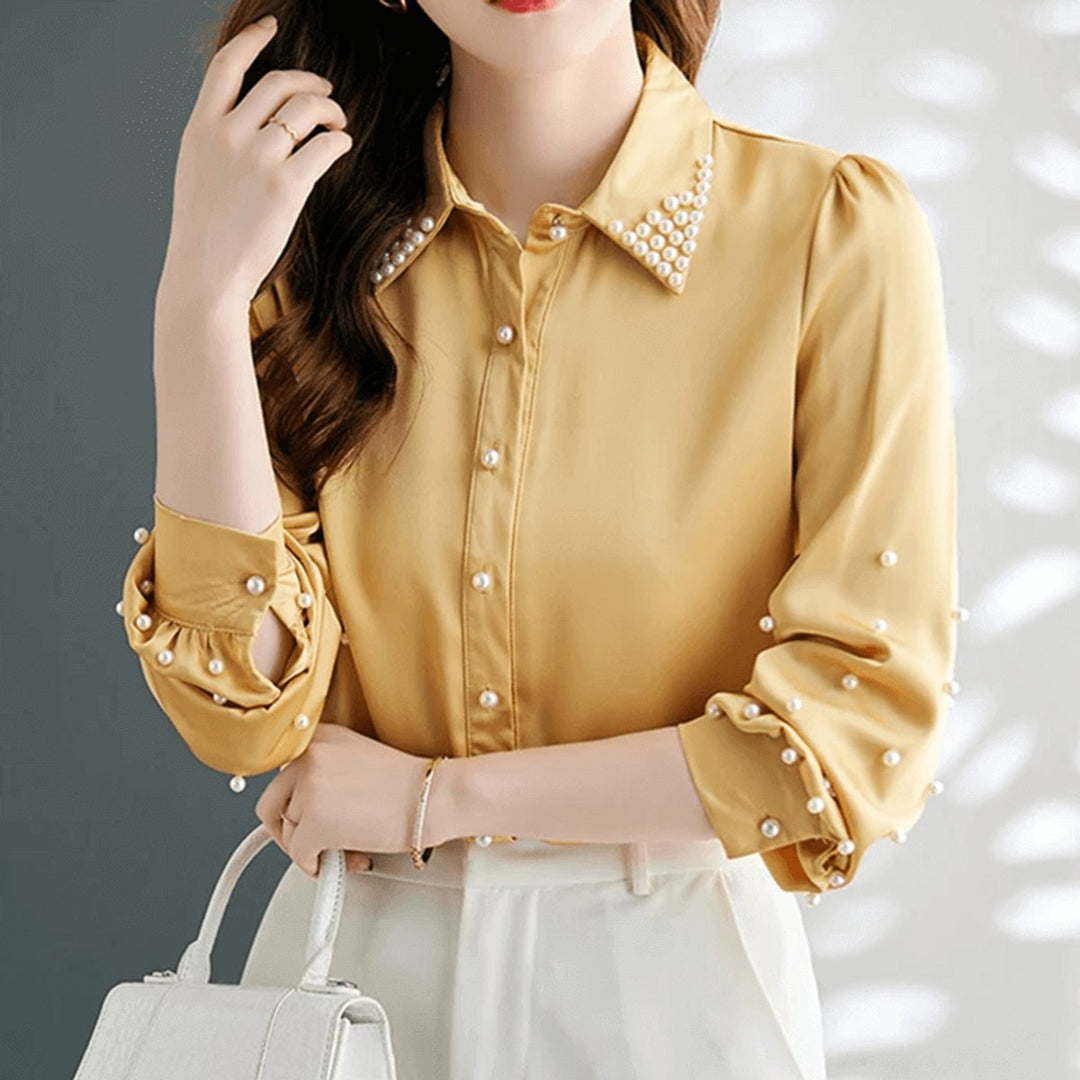 Sophie Lange Satijnen Blouse met Knoopsluiting