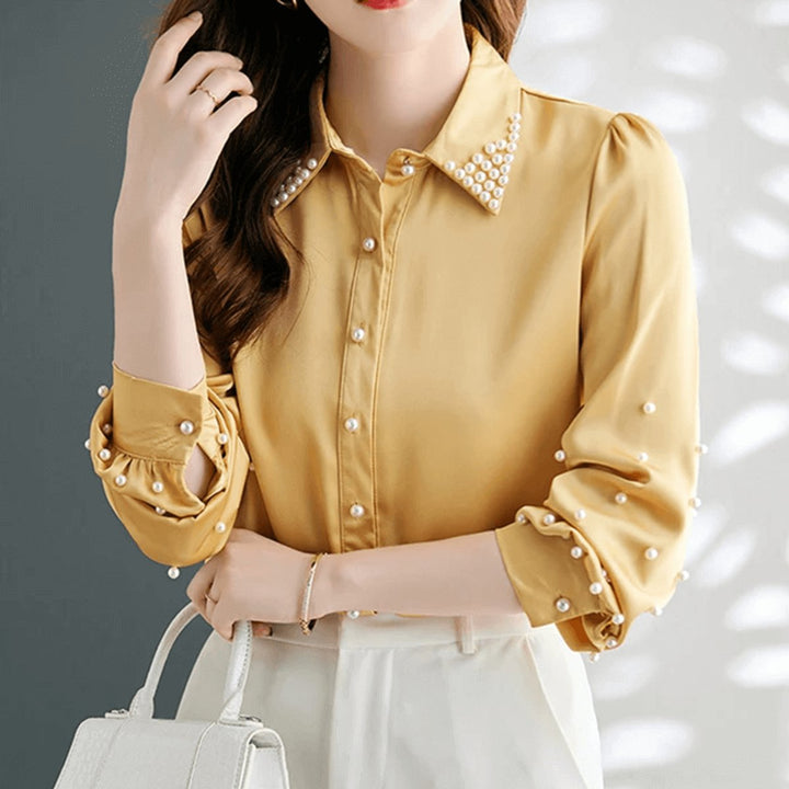 Sophie Lange Satijnen Blouse met Knoopsluiting