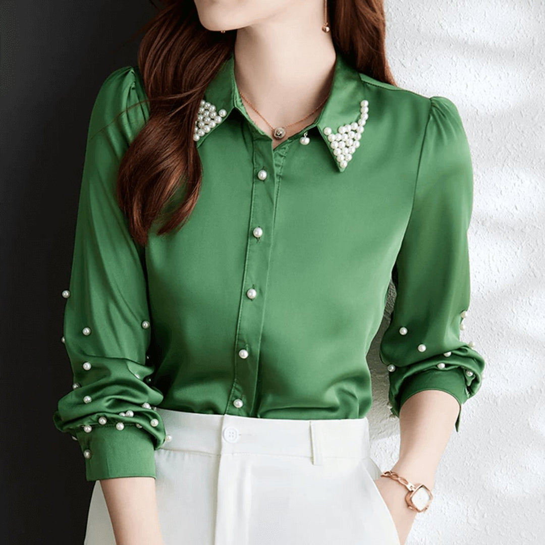 Sophie Lange Satijnen Blouse met Knoopsluiting