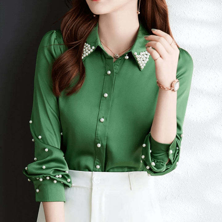 Sophie Lange Satijnen Blouse met Knoopsluiting