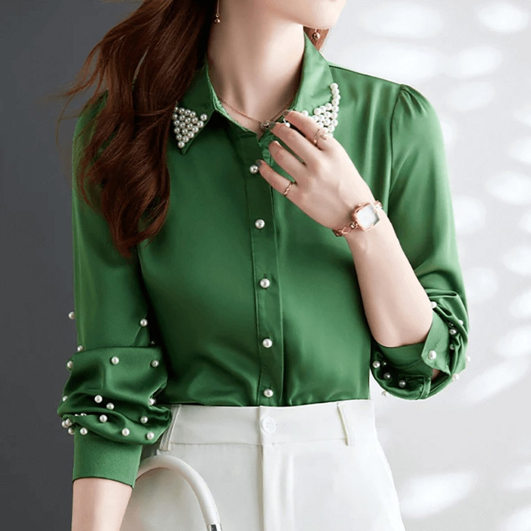 Sophie Lange Satijnen Blouse met Knoopsluiting