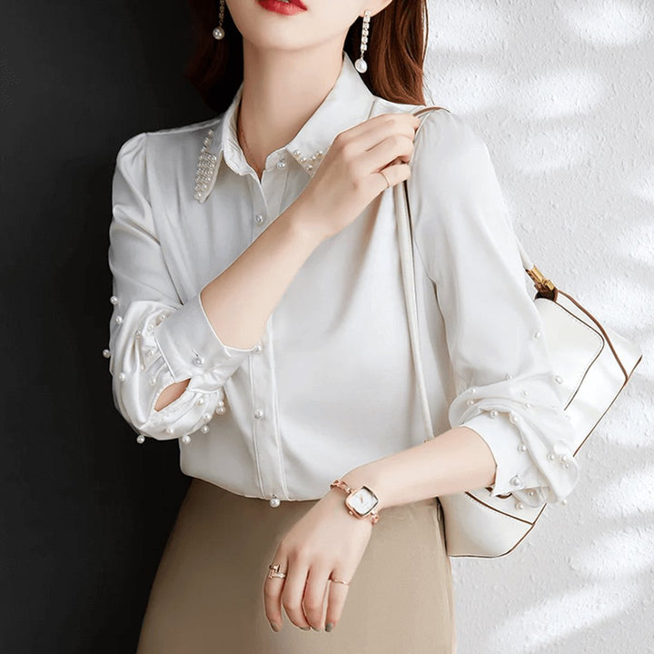 Sophie Lange Satijnen Blouse met Knoopsluiting
