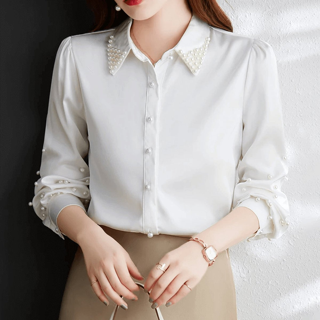 Sophie Lange Satijnen Blouse met Knoopsluiting