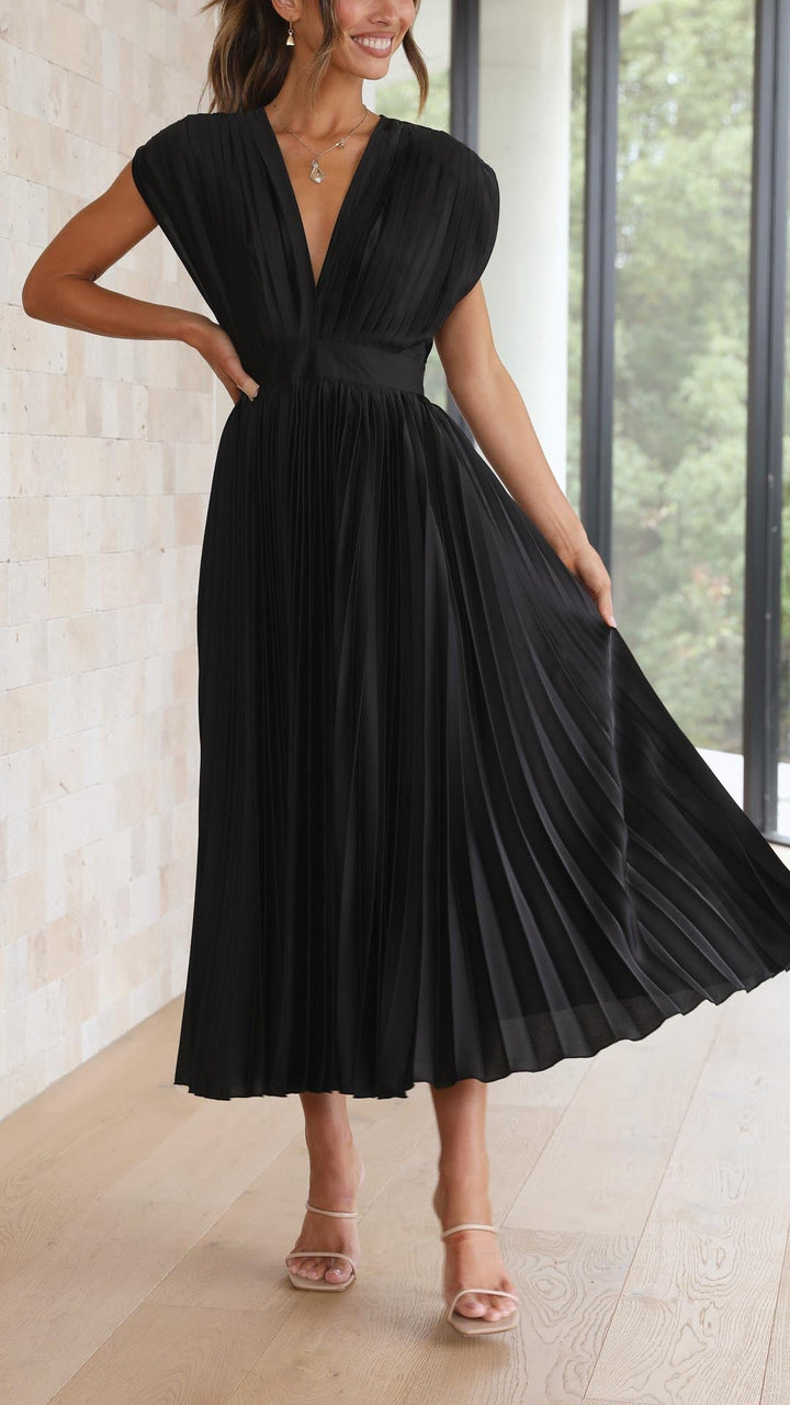 Kaitlyn Tijdloze Midi Jurk met V-hals