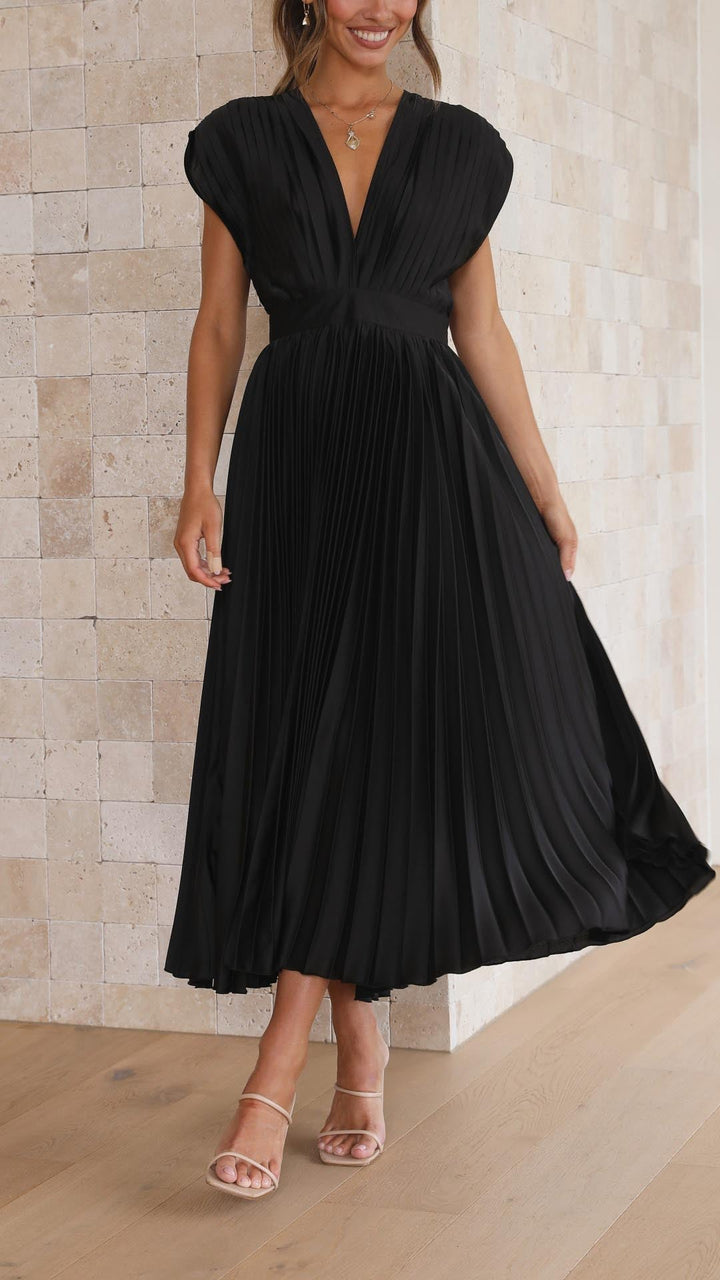 Kaitlyn Tijdloze Midi Jurk met V-hals