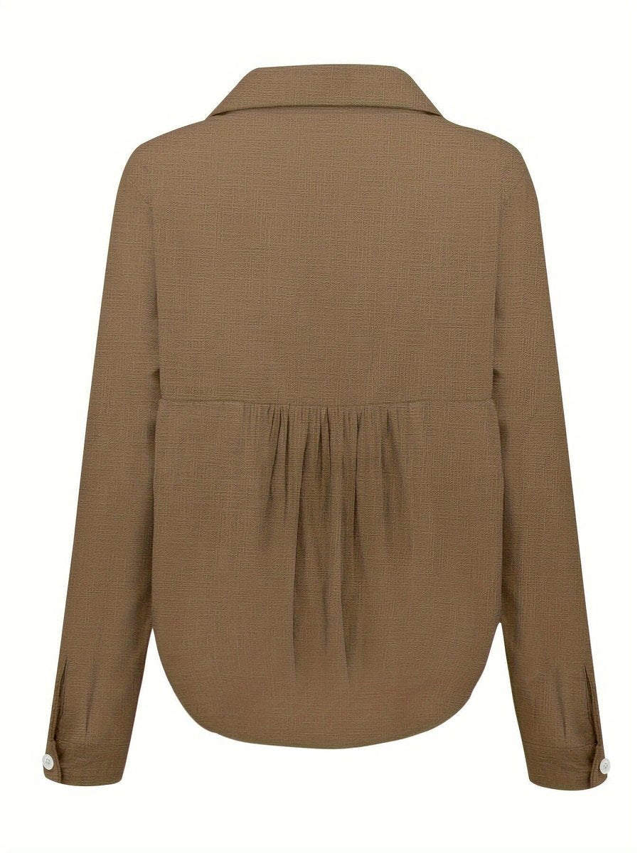 Freya Lange Linnen Blouse met Knoopsluiting