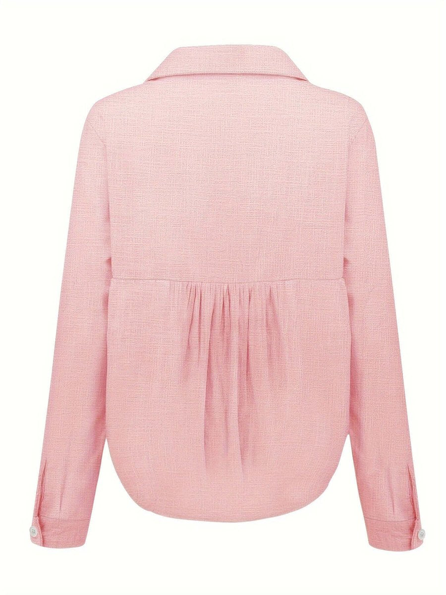 Phoebe Lange Linnen Blouse met V-hals