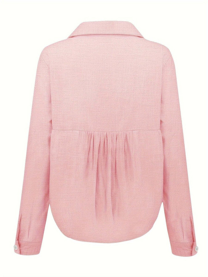 Phoebe Lange Linnen Blouse met V-hals