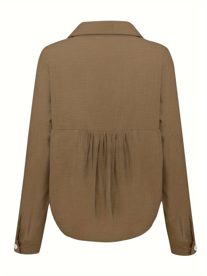Phoebe Lange Linnen Blouse met V-hals