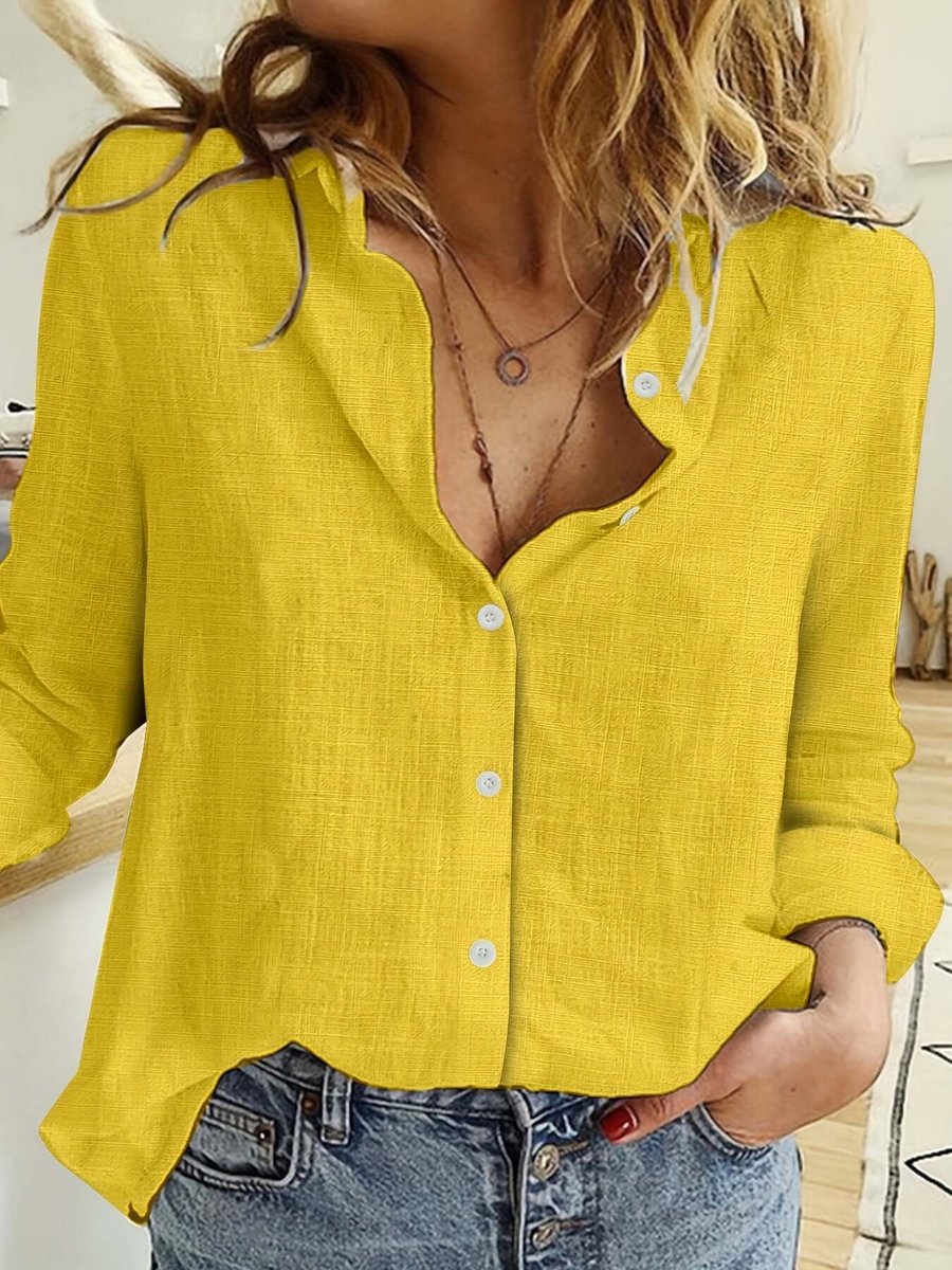 Phoebe Lange Linnen Blouse met V-hals