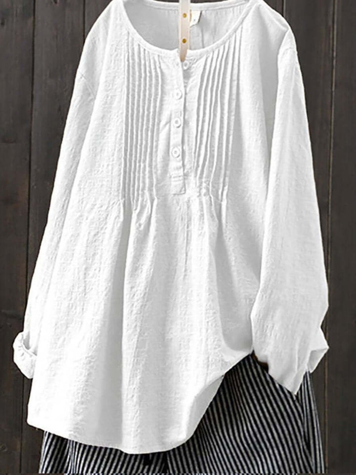 Freya Lange Linnen Blouse met Knoopsluiting