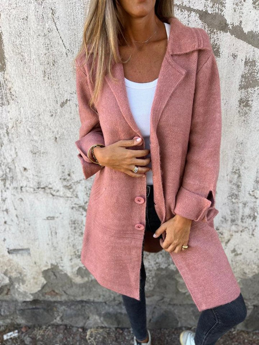 Sophie Lange Wollen Jas met Knoopsluiting