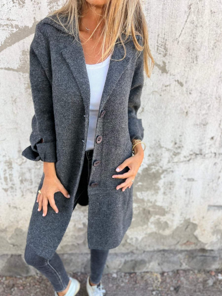 Sophie Lange Wollen Jas met Knoopsluiting