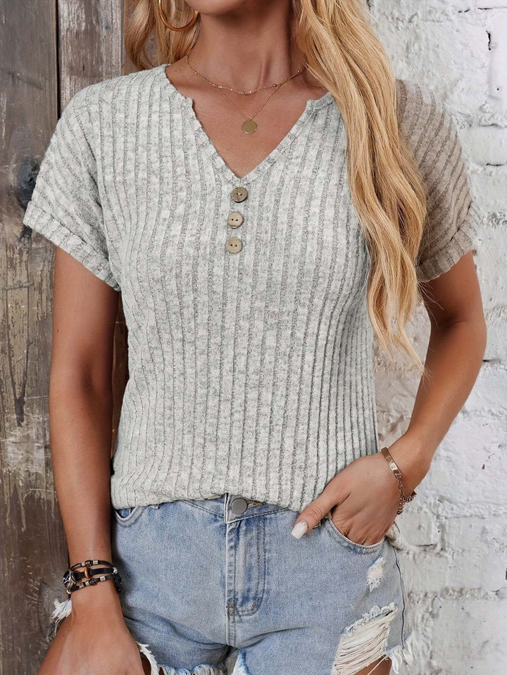 Evelyn Korte Katoenen Blouse