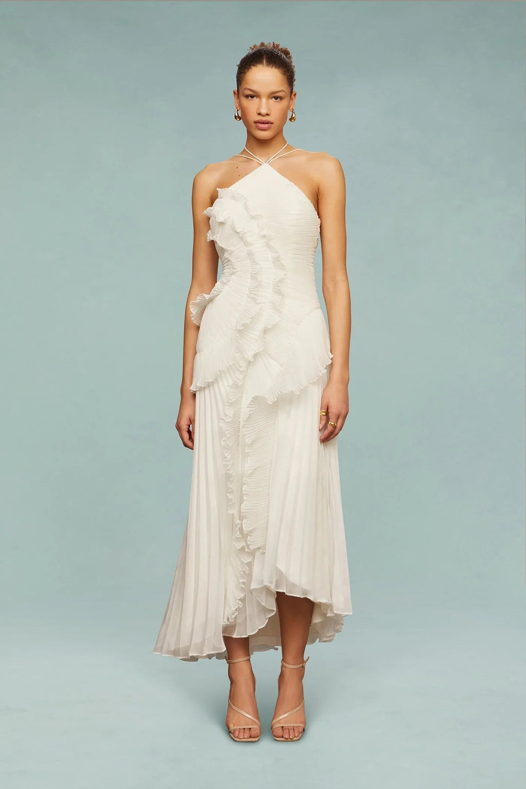 Amelia Stijlvolle Maxi Jurk met Ruches