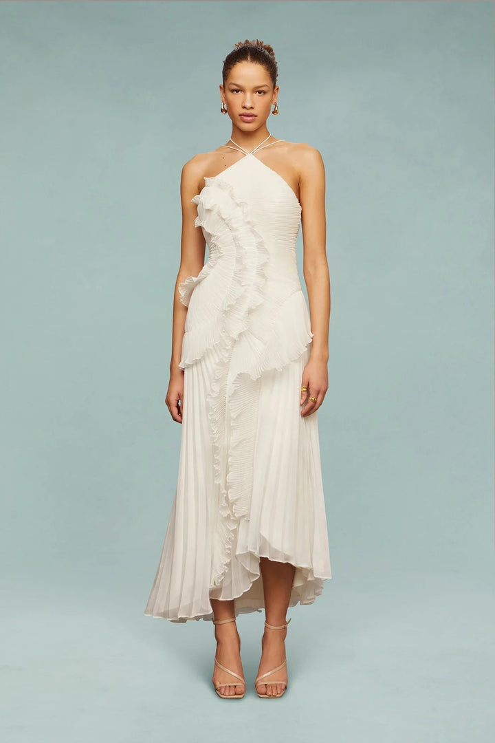 Amelia Stijlvolle Maxi Jurk met Ruches