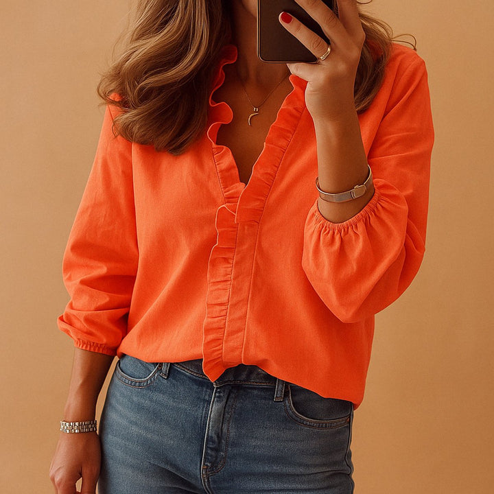 Rosie Lange Blouse met V-hals