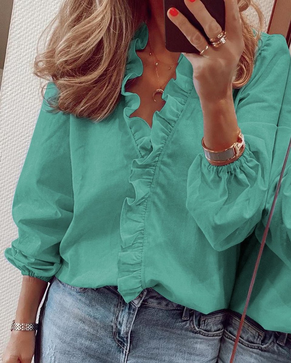Rosie Lange Blouse met V-hals