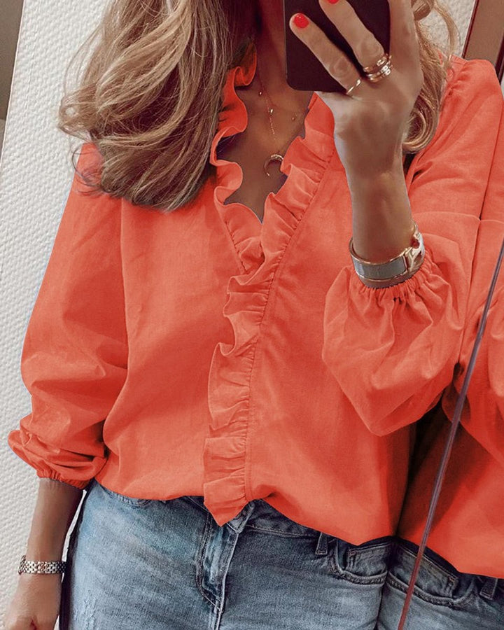 Rosie Lange Blouse met V-hals