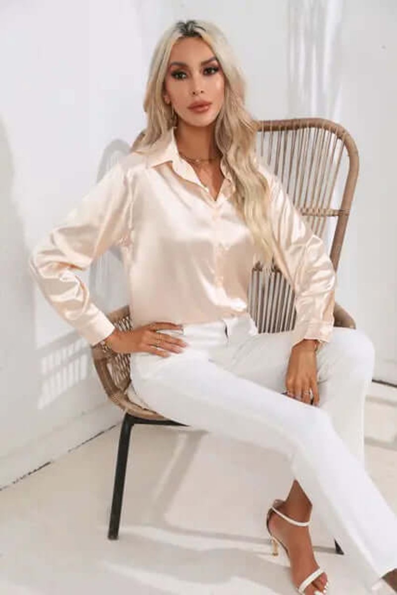 Sophie Lange Satijnen Blouse met Knoopsluiting