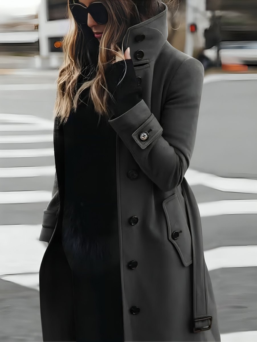 Florence Lange Trenchcoat met Staande Kraag
