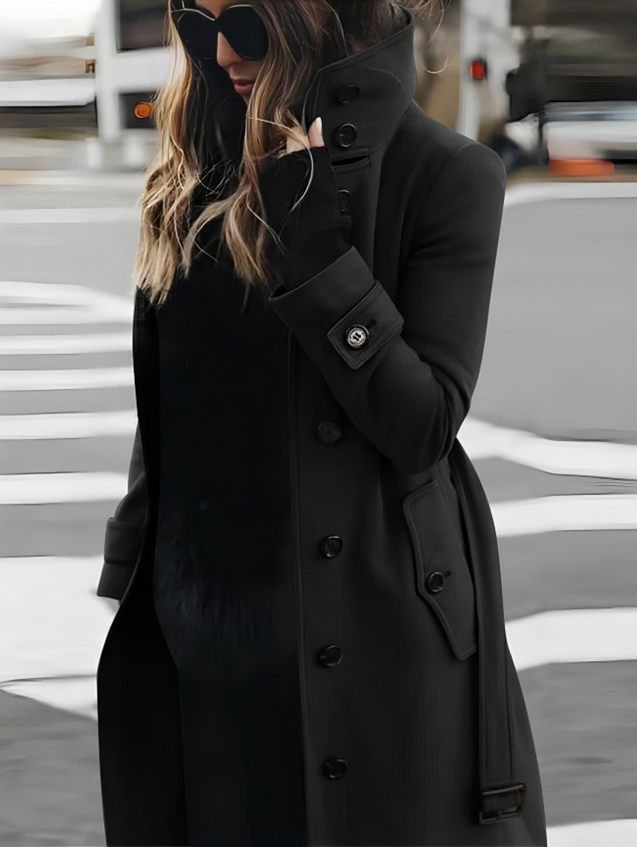 Florence Lange Trenchcoat met Staande Kraag