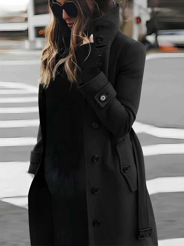 Florence Lange Trenchcoat met Staande Kraag