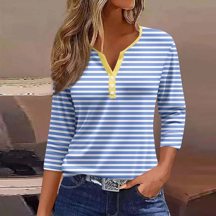 Ella Lange Blouse met Streepdessin