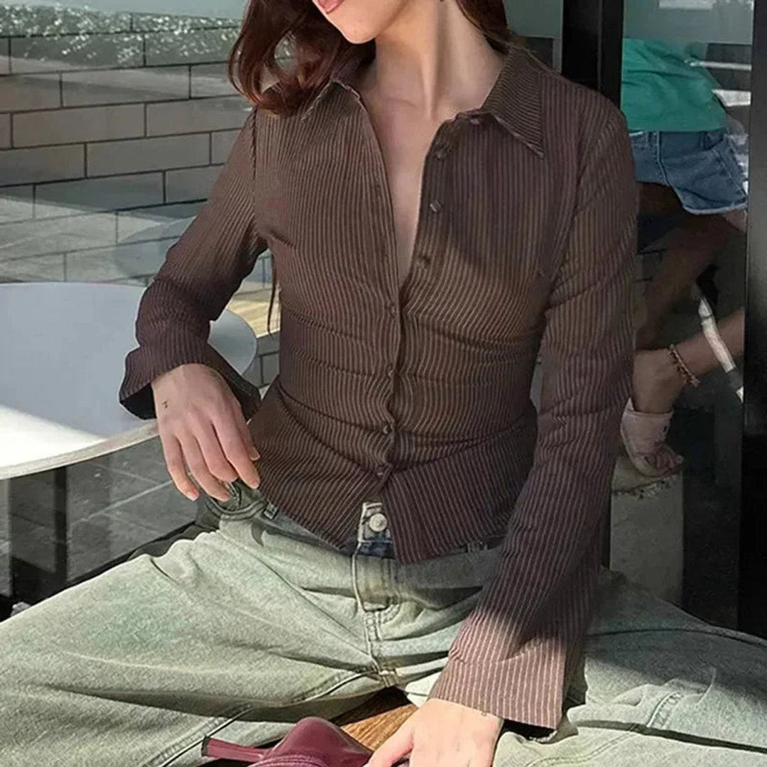 Aria Lange Blouse met Streepdessin