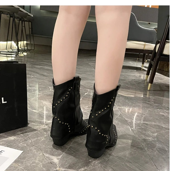 Lily Leren Enkellaarsjes met Stabiele Blokhak